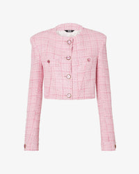 Tweed Cropped Jacket | Women Coats & Jackets Pink | GCDS®